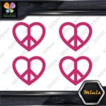 Peace Sign Heart Shape Symbol Love Pack of 4 MINI SIZE Decals Stickers Vinyl - Image 20