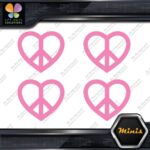 Peace Sign Heart Shape Symbol Love Pack of 4 MINI SIZE Decals Stickers Vinyl - Image 21