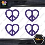 Peace Sign Heart Shape Symbol Love Pack of 4 MINI SIZE Decals Stickers Vinyl - Image 22