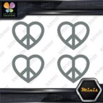 Peace Sign Heart Shape Symbol Love Pack of 4 MINI SIZE Decals Stickers Vinyl - Image 5
