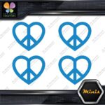 Peace Sign Heart Shape Symbol Love Pack of 4 MINI SIZE Decals Stickers Vinyl - Image 10