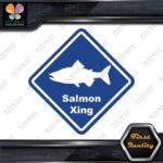 Salmon Crossing Warning Sign Xing Diamond Shape Lozenge Decals Stickers Vinyl - Image 11