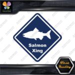 Salmon Crossing Warning Sign Xing Diamond Shape Lozenge Decals Stickers Vinyl - Image 12
