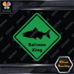 Salmon Crossing Warning Sign Xing Diamond Shape Lozenge Decals Stickers Vinyl - Image 14