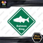 Salmon Crossing Warning Sign Xing Diamond Shape Lozenge Decals Stickers Vinyl - Image 15
