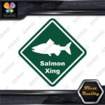 Salmon Crossing Warning Sign Xing Diamond Shape Lozenge Decals Stickers Vinyl - Image 16
