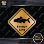 Salmon Crossing Warning Sign Xing Diamond Shape Lozenge Decals Stickers Vinyl - Image 17