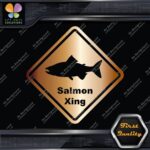 Salmon Crossing Warning Sign Xing Diamond Shape Lozenge Decals Stickers Vinyl - Image 19