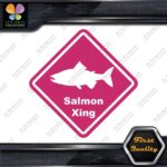 Salmon Crossing Warning Sign Xing Diamond Shape Lozenge Decals Stickers Vinyl - Image 20