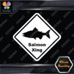 Salmon Crossing Warning Sign Xing Diamond Shape Lozenge Decals Stickers Vinyl - Image 3
