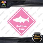 Salmon Crossing Warning Sign Xing Diamond Shape Lozenge Decals Stickers Vinyl - Image 21