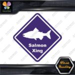 Salmon Crossing Warning Sign Xing Diamond Shape Lozenge Decals Stickers Vinyl - Image 22