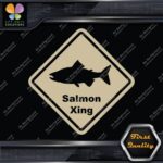 Salmon Crossing Warning Sign Xing Diamond Shape Lozenge Decals Stickers Vinyl - Image 23