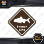 Salmon Crossing Warning Sign Xing Diamond Shape Lozenge Decals Stickers Vinyl - Image 24
