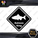 Salmon Crossing Warning Sign Xing Diamond Shape Lozenge Decals Stickers Vinyl - Image 4