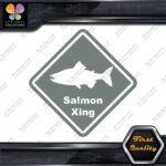 Salmon Crossing Warning Sign Xing Diamond Shape Lozenge Decals Stickers Vinyl - Image 5