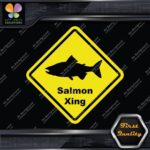Salmon Crossing Warning Sign Xing Diamond Shape Lozenge Decals Stickers Vinyl - Image 6