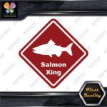 Salmon Crossing Warning Sign Xing Diamond Shape Lozenge Decals Stickers Vinyl - Image 9
