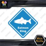 Salmon Crossing Warning Sign Xing Diamond Shape Lozenge Decals Stickers Vinyl - Image 10