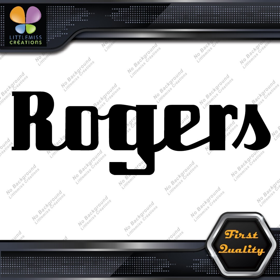 Compatible Rogers Drums Music Script Letters Name Logo Vinyl Decals Stickers 276843006416 Compatible Rogers Drums Music Script Letters Name Logo Vinyl Decals Stickers - Image 1