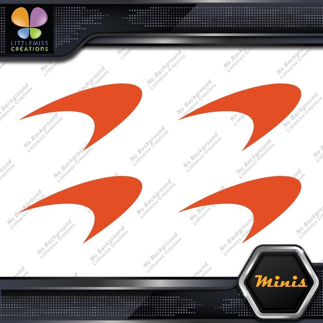 Compatible McLaren Sports Cars Logo Pack Of 4 MINI SIZE Decals Stickers Vinyl 277298069766 Compatible McLaren Sports Cars Logo Pack of 4 MINI SIZE Decals Stickers Vinyl - Image 1