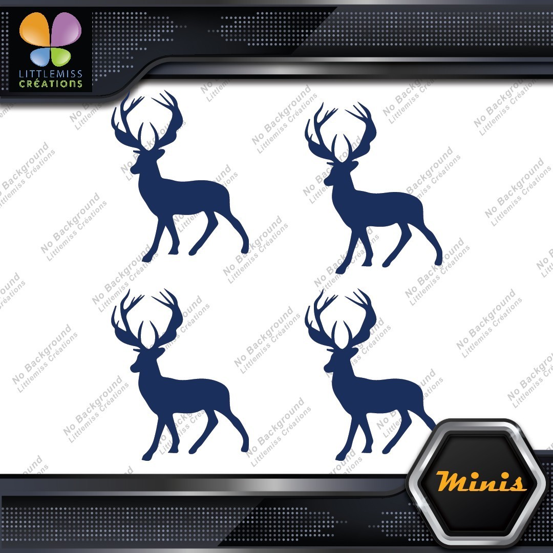 Deer Standing Up Male Stag Buck Pack of 4 MINI SIZE Decals Stickers Vinyl - Image 12