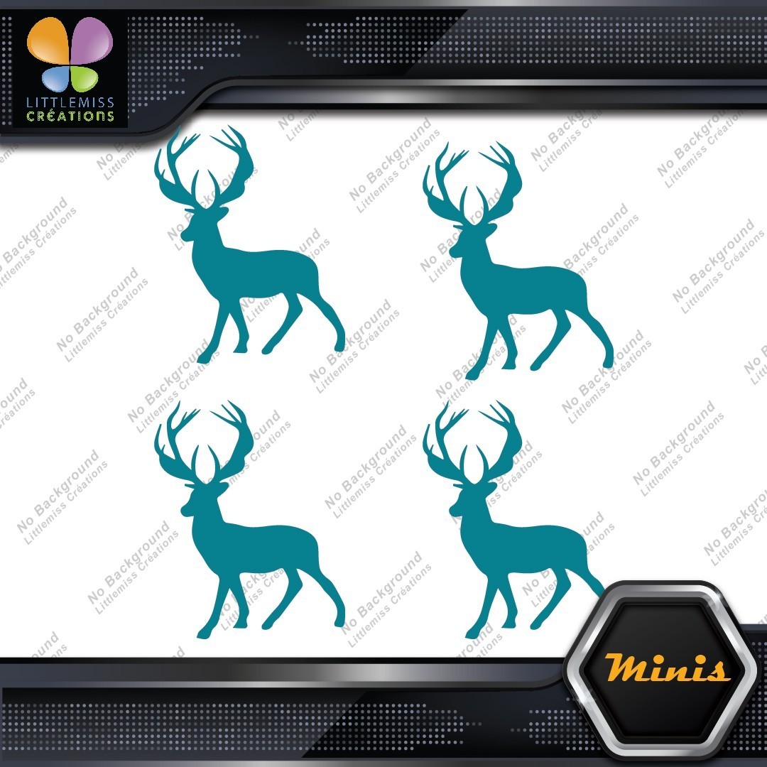 Deer Standing Up Male Stag Buck Pack of 4 MINI SIZE Decals Stickers Vinyl - Image 13