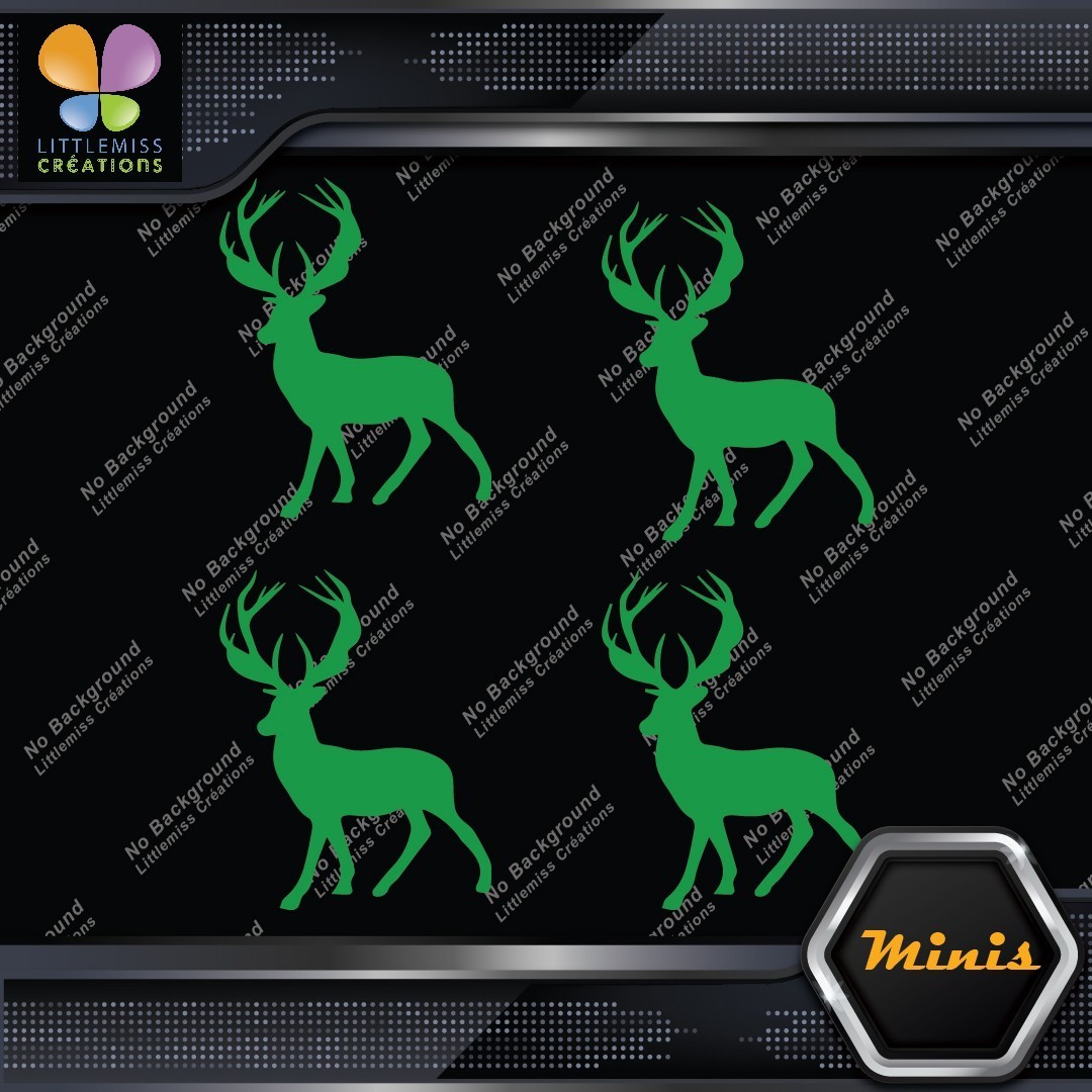 Deer Standing Up Male Stag Buck Pack of 4 MINI SIZE Decals Stickers Vinyl - Image 14