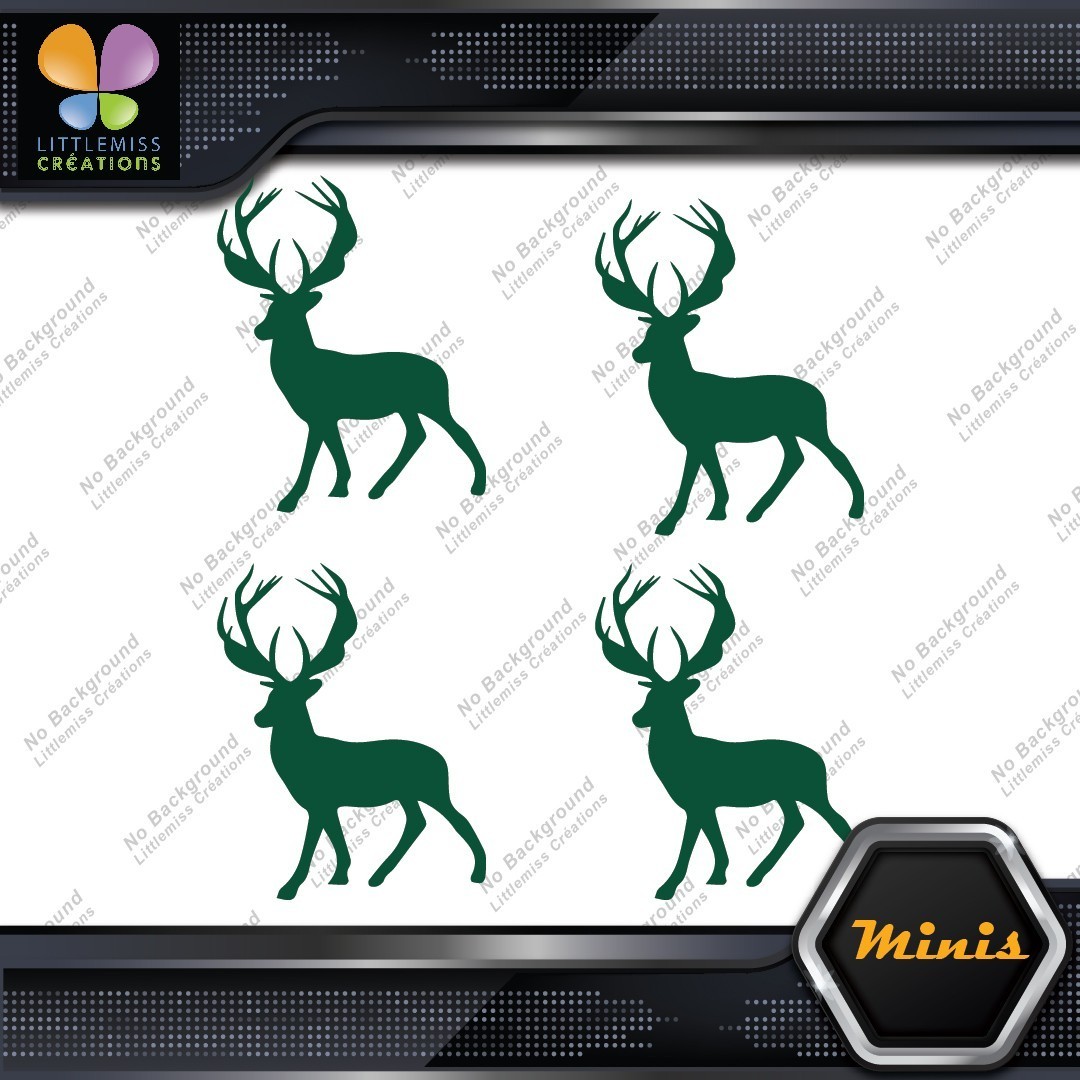 Deer Standing Up Male Stag Buck Pack of 4 MINI SIZE Decals Stickers Vinyl - Image 16