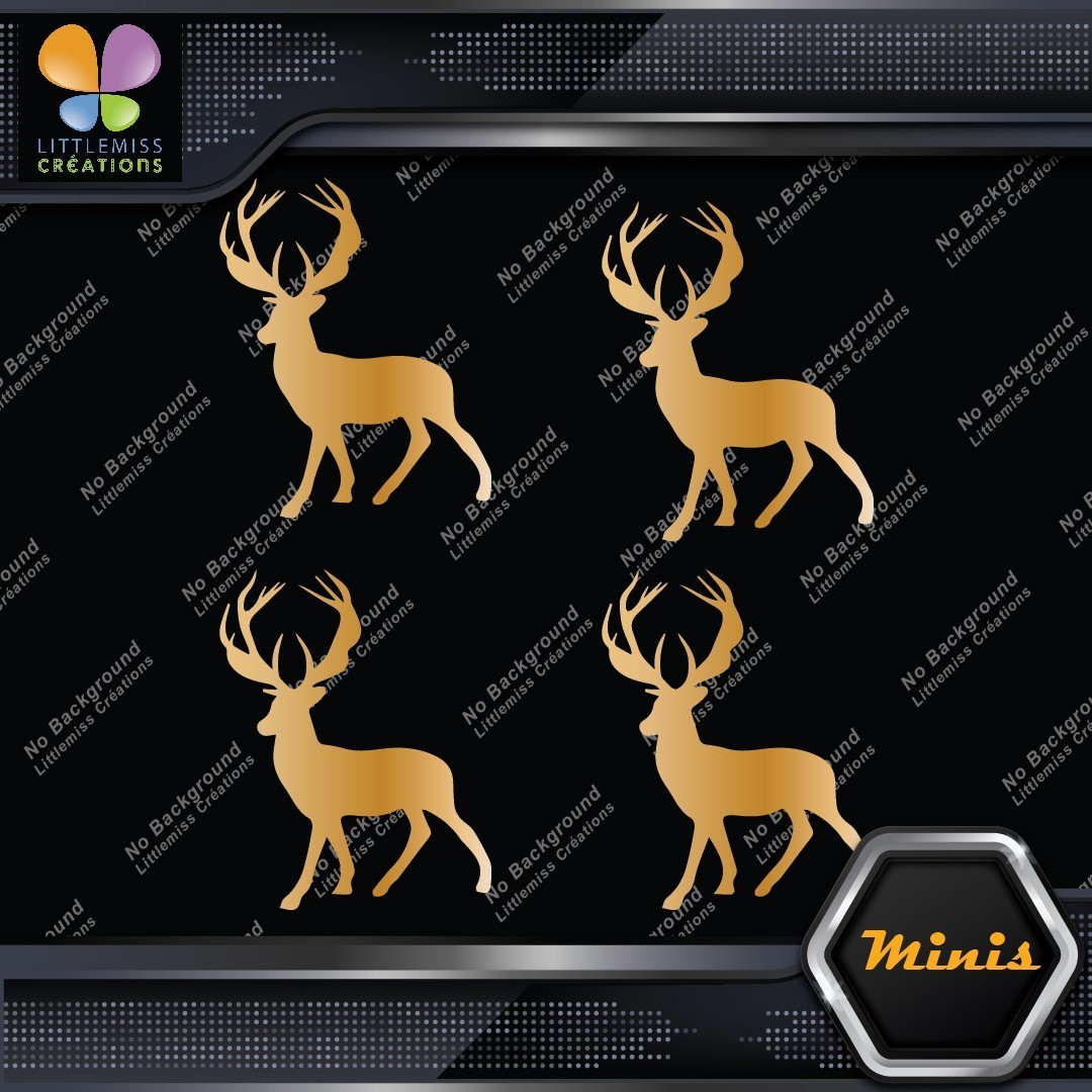 Deer Standing Up Male Stag Buck Pack of 4 MINI SIZE Decals Stickers Vinyl - Image 17