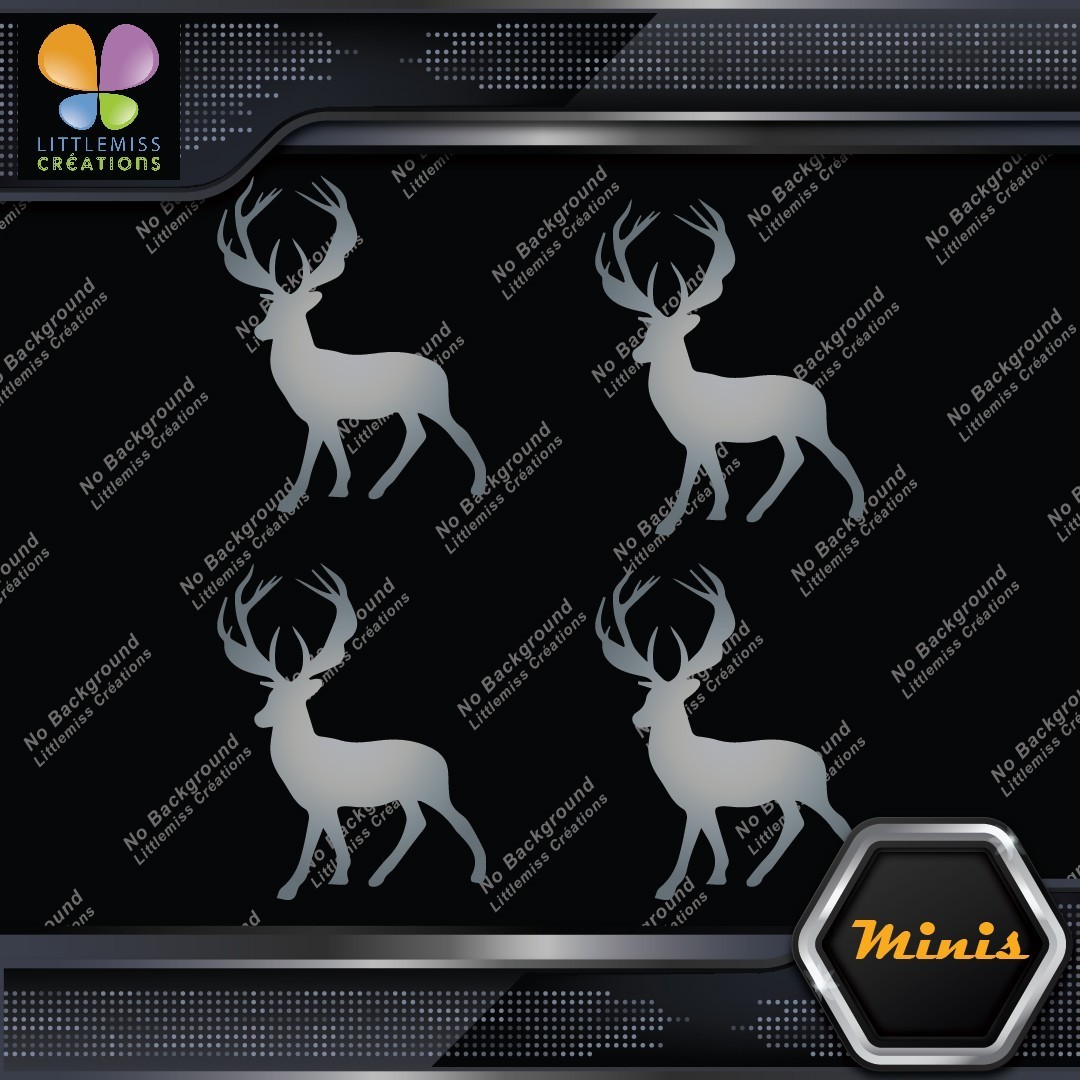 Deer Standing Up Male Stag Buck Pack of 4 MINI SIZE Decals Stickers Vinyl - Image 18