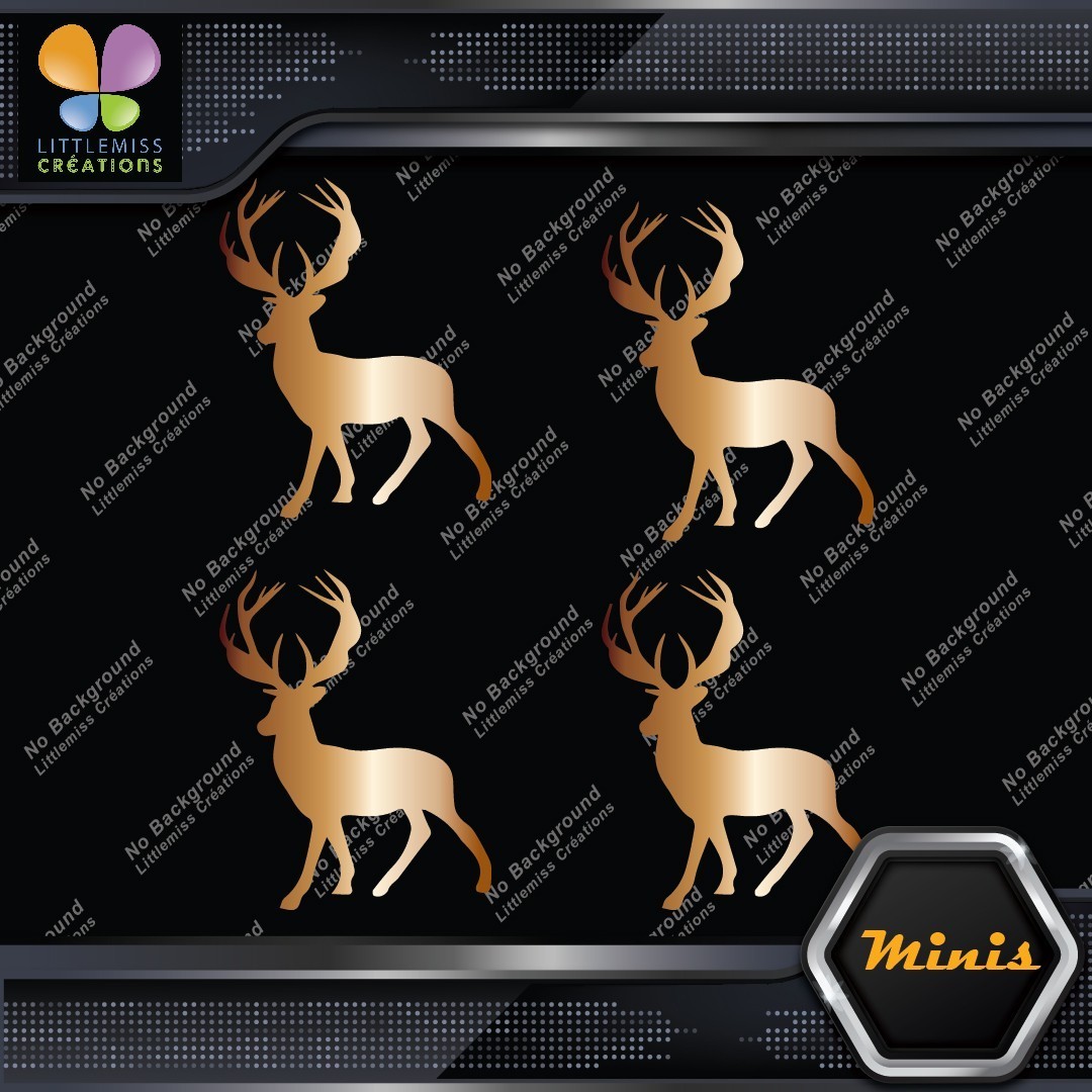 Deer Standing Up Male Stag Buck Pack of 4 MINI SIZE Decals Stickers Vinyl - Image 19