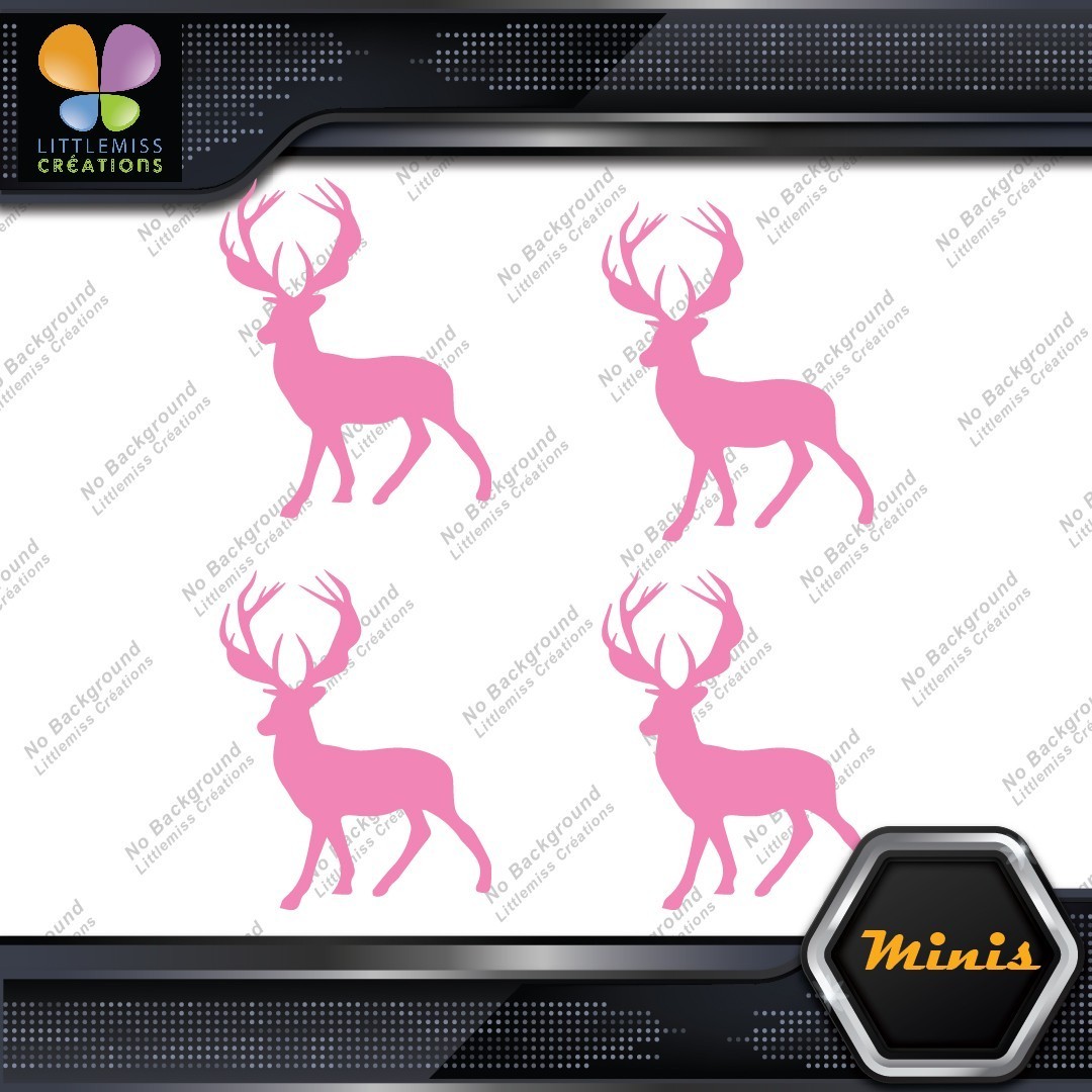 Deer Standing Up Male Stag Buck Pack of 4 MINI SIZE Decals Stickers Vinyl - Image 21