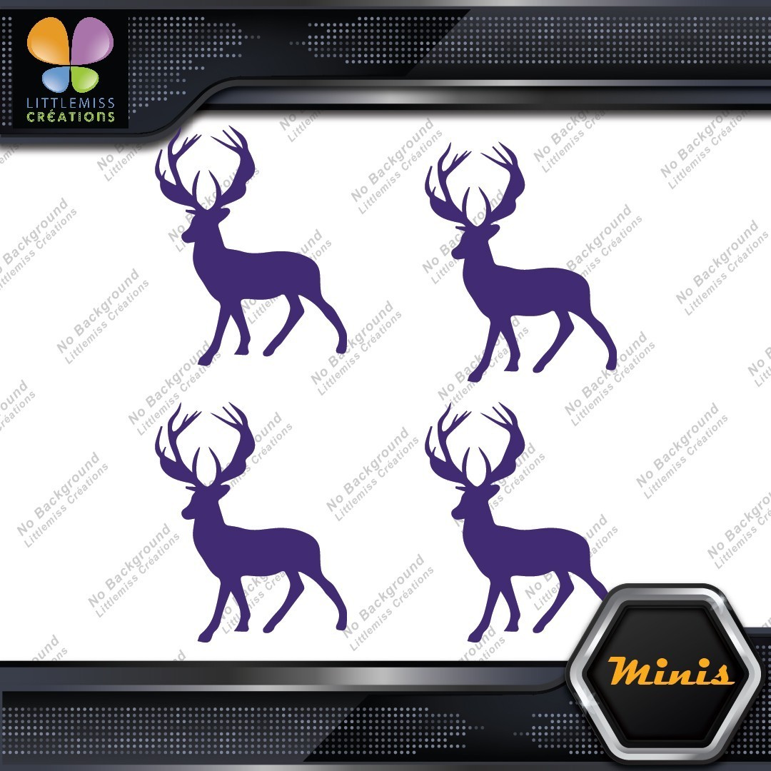 Deer Standing Up Male Stag Buck Pack of 4 MINI SIZE Decals Stickers Vinyl - Image 22