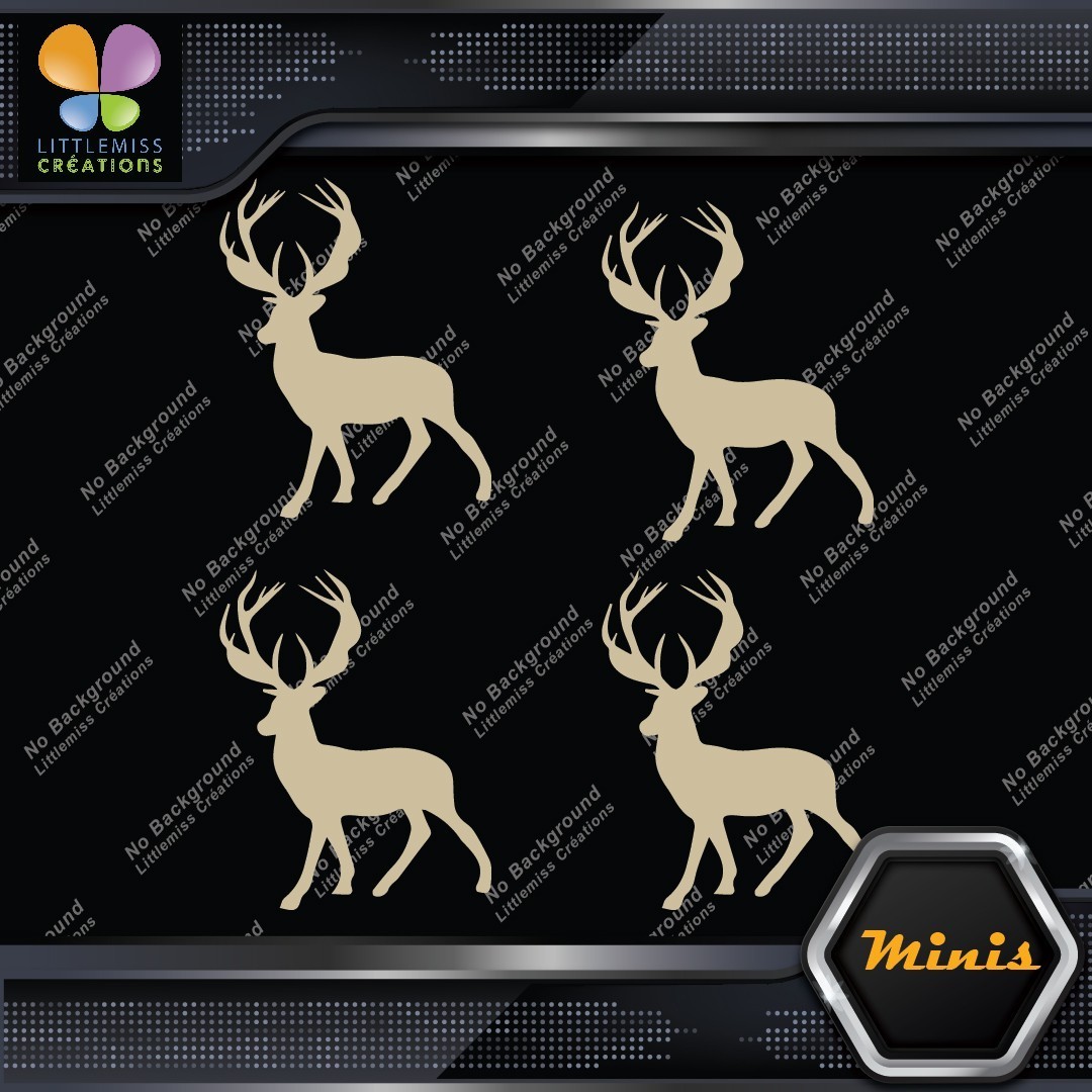 Deer Standing Up Male Stag Buck Pack of 4 MINI SIZE Decals Stickers Vinyl - Image 23