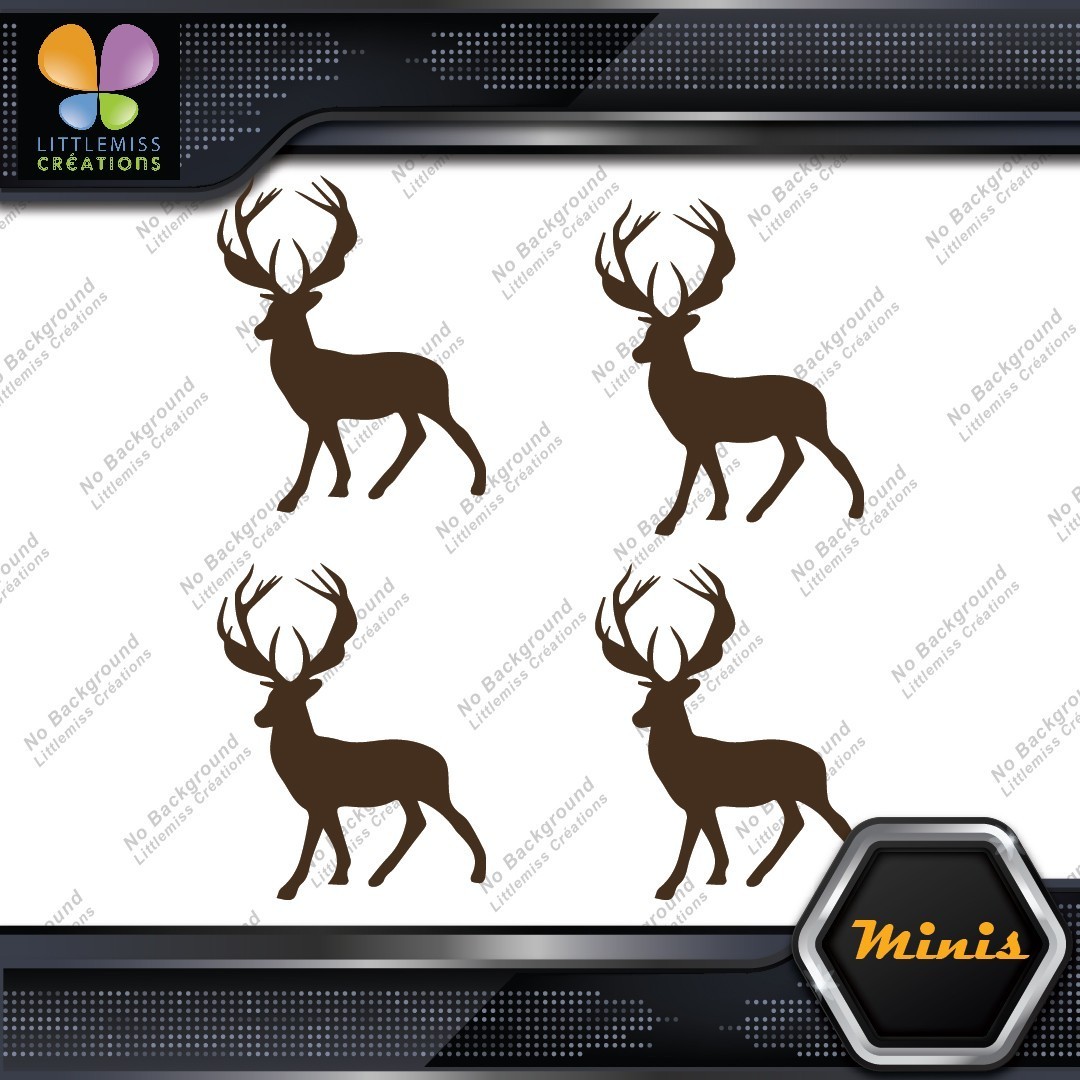 Deer Standing Up Male Stag Buck Pack of 4 MINI SIZE Decals Stickers Vinyl - Image 24