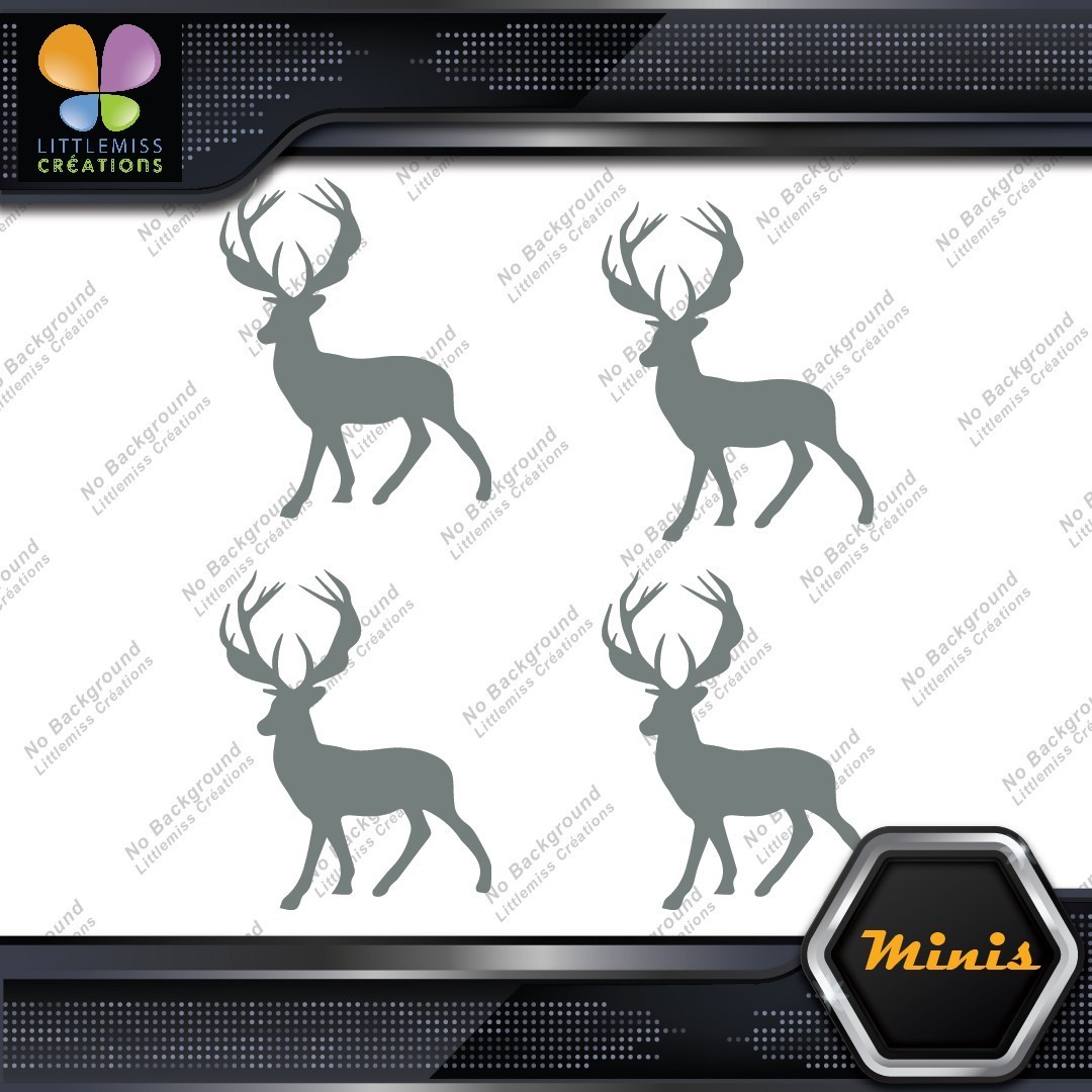 Deer Standing Up Male Stag Buck Pack of 4 MINI SIZE Decals Stickers Vinyl - Image 4