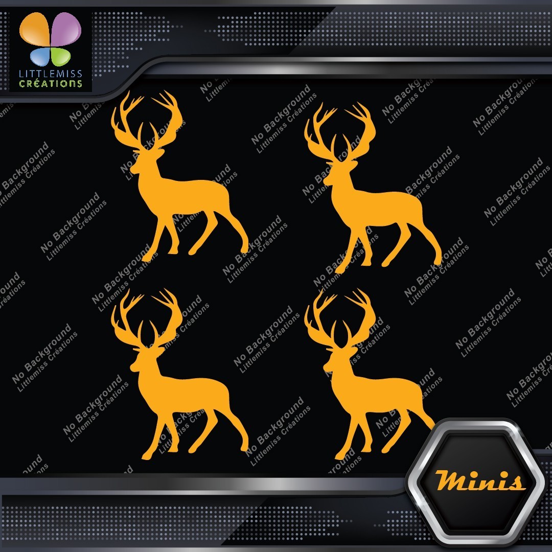 Deer Standing Up Male Stag Buck Pack of 4 MINI SIZE Decals Stickers Vinyl - Image 6