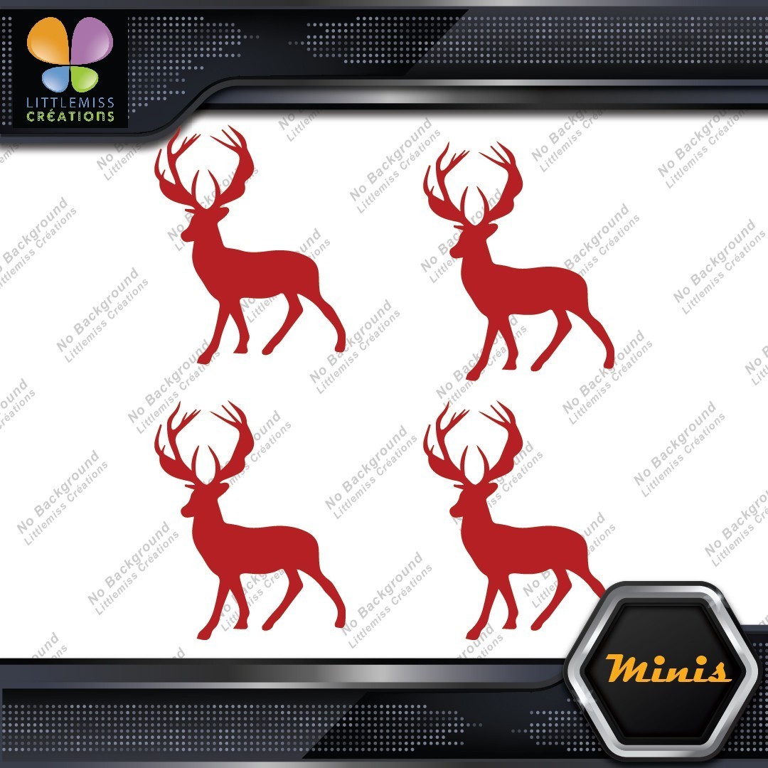 Deer Standing Up Male Stag Buck Pack of 4 MINI SIZE Decals Stickers Vinyl - Image 8