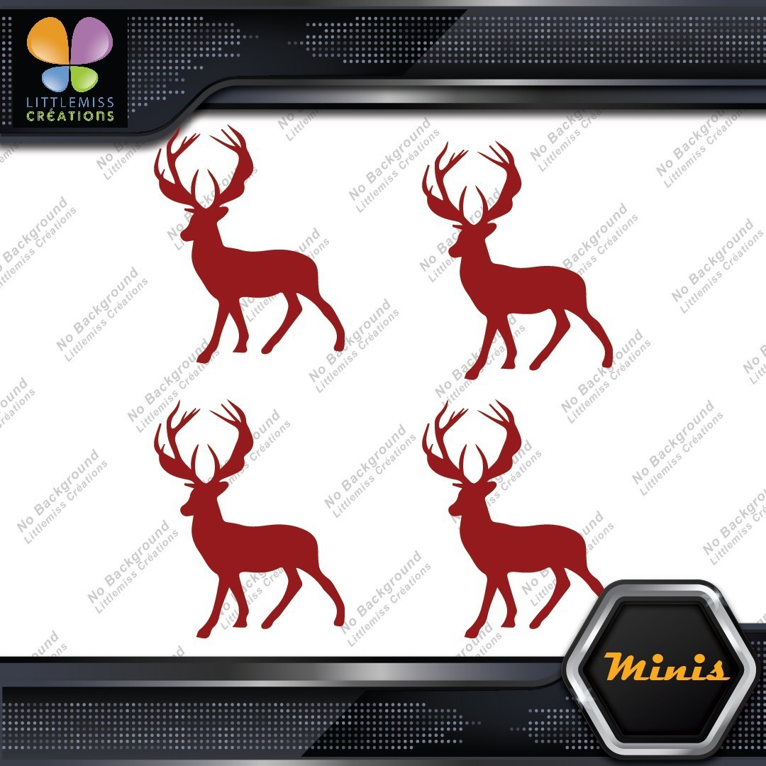 Deer Standing Up Male Stag Buck Pack of 4 MINI SIZE Decals Stickers Vinyl - Image 9