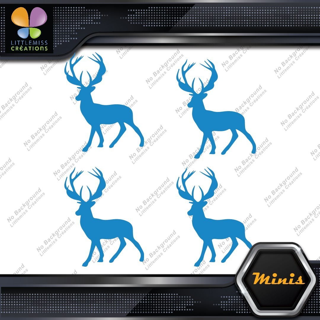 Deer Standing Up Male Stag Buck Pack of 4 MINI SIZE Decals Stickers Vinyl - Image 10