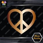 Peace Sign Heart Shape Symbol Hippie Love Logo Emblem Decals Stickers Vinyl - Image 19