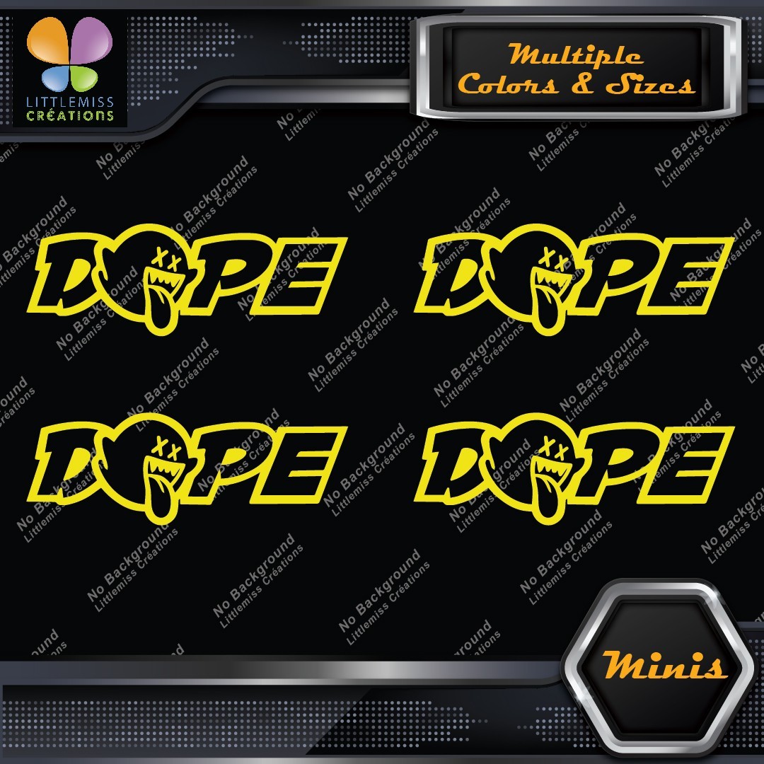 Dope Ghost Boo Text Hollow Funny JDM Pack Of 4 MINI SIZE Decals Stickers Vinyl 277624847096 Dope Ghost Boo Text Hollow Funny JDM Pack of 4 MINI SIZE Decals Stickers Vinyl - Image 1