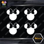 Compatible Minnie Mouse Head Bow Logo Pack of 4 MINI SIZE Decals Stickers Vinyl - Image 6