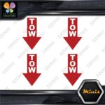 Tow Arrow Pointing down JDM Towing Pack of 4 MINI SIZE Decals Stickers Vinyl
