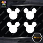 Compatible Mickey Mouse Face Emblem Pack of 4 MINI SIZE Decals Stickers Vinyl