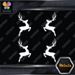 Deer Jumping Male Buck Left & Right Pack of 4 MINI SIZE Decals Stickers Vinyl