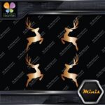 Deer Jumping Male Buck Left & Right Pack of 4 MINI SIZE Decals Stickers Vinyl - Image 19
