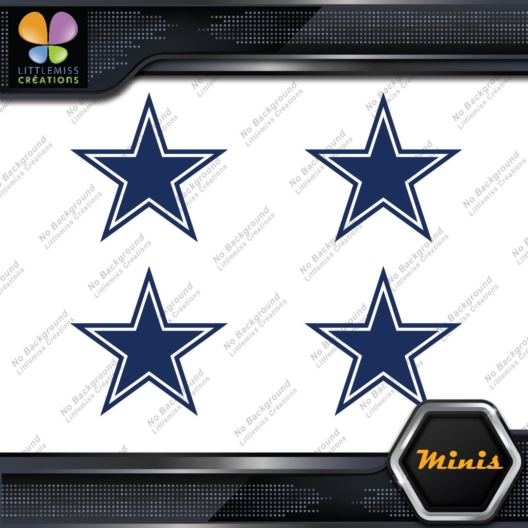 Compatible Dallas Cowboys Star Footbal Pack Of 4 MINI SIZE Decals Stickers Vinyl 277296489997 Compatible Dallas Cowboys Star Footbal Pack of 4 MINI SIZE Decals Stickers Vinyl - Image 1
