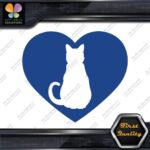 Cat Heart Shape Silhouette Cats Contour Shape Emblem Love Decals Stickers Vinyl - Image 11